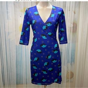 Tracy Negoshian blue wrap dress
